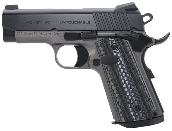 Girsan 392067 MC1911 SC Untouchable Sub-Compact Frame 9mm Luger 7+1 3.40 Black Steel Barrel, Black Serrated Steel Slide, Stainless Frame w/Beavertail, Black Poly Grip, Pistol