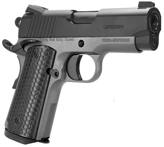 Girsan 392067 MC1911 SC Untouchable Sub-Compact Frame 9mm Luger 7+1 3.40 Black Steel Barrel, Black Serrated Steel Slide, Stainless Frame w/Beavertail, Black Poly Grip, Pistol