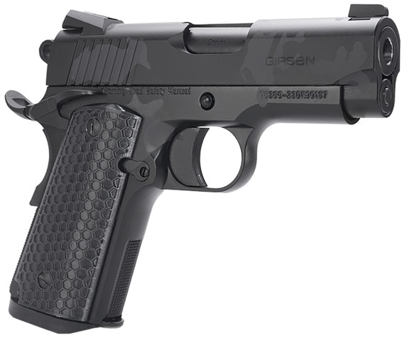 Girsan 392069 MC1911 SC Untouchable Sub-Compact Frame 9mm 7+1 3.40 Black Steel Barrel, Black Camo Serrated Steel Slide & Frame w/Beavertail, Black Poly Grip, Pistol
