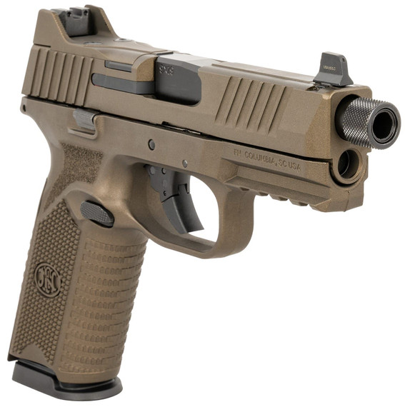 FN 66101831 509T Bundle Full Size 9mm Luger 17+1/24+1, 4.50 Black Target Crown/Threaded Steel Barrel, Bronze Cerakote Optic Ready/Serrated Stainless Steel Slide, Bronze Cerakote Poly Frame w/Pic Rail Bronze, Ambi, 5 Magazines, Pistol