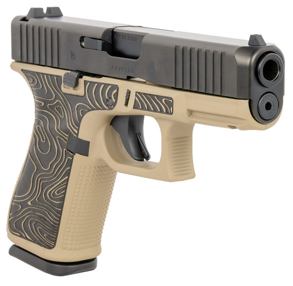 Glock PA195S204EXPCT G19 Gen5 Compact Frame 9mm Luger 15+1 4.02 Black GMB Barrel, Black nDLC Serrated Steel Slide, Coyote Tan Poly Frame w/Pic Rail, Ambi, Pistol