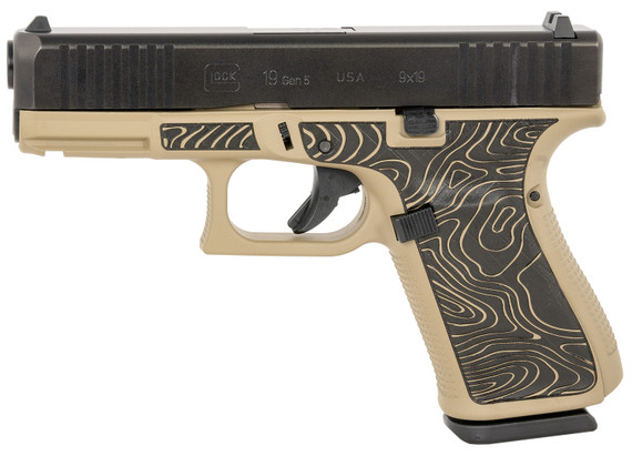 Glock UA195S204EXPCT G19 Gen5 Compact Frame 9mm Luger 15+1 4.02 Black GMB Barrel Serrated Expedition Cerakote Poly Frame w/Pic Rail Ambi, USA Made, Pistol