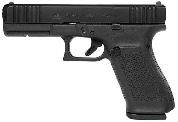 Glock UA215S203MOS G21 Gen5 MOS Standard 45 ACP 13+1 4.61 Black GMB Barrel, Black nDLC Serrated Slide, Black Poly Frame w/Pic Rail, Black Textured w/Interchangeable Backstrap Grip, Ambi, USA Made, Pistol