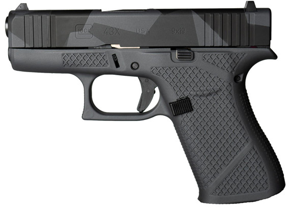 Weapon Works UX4350201-228074 G43X Sub-Compact Frame 9mm Luger 10+1 3.41 in Black Steel Barrel, Urban Dazzle Grey w/Mesh Stippling Serrated Steel Slide & Polymer Frame w/Beavertail USA Made, Pistol