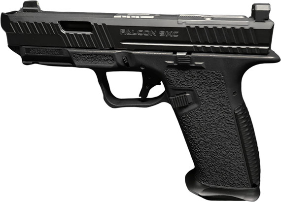 Live Free Armory LF9C92011 Falcon 9XC Compact Frame 9mm Luger 17+1 4.02 Black Nitride Match Grade Fluted Barrel, Elite Black Cerakote Optic Cut/Serrated Stainless Steel Slide & Poly Frame w/Beavertail & Pic Rail, Pistol