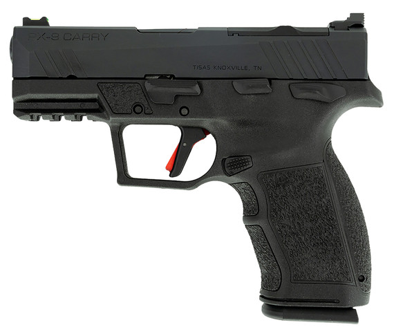 Tisas 15000300 PX-9 Carry 9mm Luger 15+1, 3.50 Black Carbon Steel Barrel, Black Tennifer Optic Ready/Serrated Carbon Steel Slide, Black Tennifer Poly Frame w/Beavertail & Pic Rail, Black w/Interchangeable Backstrap Grip, Thumb Safety, Pistol