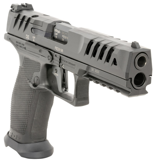 Walther 2872595 PDP Match Full Size Frame 9mm Luger 18+1/20+1 5 Black Steel Barrel, Matte Black Tenifer Cerakote Optic Cut/Serrated Steel Slide, Black Poly Frame w/Pic Rail, Textured Wraparound Grip, Pistol