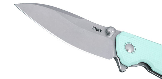CRKT 2560 Ibis EDC 3.09 Fold Drop Point Plain Stonewashed 14C28N Steel Blade, Blue G10/SS Handle, Knife