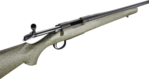 Bergara B14LM1013C B-14 Hunter 7mm PRC 3+1, 22 Graphite Black Cerakote #4 Tapered Steel Barrel, Graphite Black Cerakote Steel Receiver, Green Speckled Fixed w/SoftTouch Synthetic Stock, Rifle