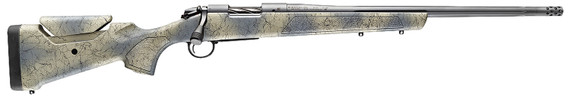 Bergara B14LM801 B-14 Wilderness Sierra 300 Win Mag 3+1 22 Sniper Gray Cerakote #5 Fluted Threaded Barrel, Sniper Gray Cerakote Steel Receiver, Wilderness Camo w/Black Webbing Fixed w/SoftTouch Synthetic Stock, Rifle
