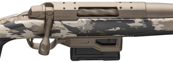 Browning 036011294 X-Bolt 2 Speed Long Range SR Full Size 6.5 PRC 5+1 26 Burnt Bronze Cerakote Fluted Sporter SR Barrel, Drilled & Tapped/X-Lock Mount Steel Receiver, Vari-Tech w/Adj Comb & LOP w/Pic Rail Ovix Camo Synthetic Stock, Rifle