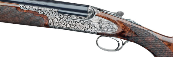 Rizzini USA 61022829 Grand Regal Extra Full Size 28 Gauge Break Open 2.75 2rd, 29 Black Over/Under Chrome Lined Barrel, Coin Anodized Silver Engraved Game Scene Steel Receiver, Fixed Pistol Grip, Grade IV Turkish Walnut Stock, Shotgun