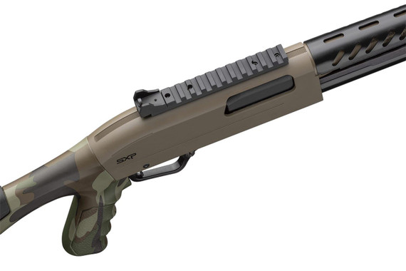 Winchester 512460395 SXP Extreme Defender Compact 12 Gauge Pump 3 5- 2.75 Shells 18.50 Flat Dark Earth Perma-Cote Steel Barrel, Drilled & Tapped w/Pic Rail Aluminum Receiver, Adj Cheek Riser Woodland Camo Synthetic Stock, Shotgun