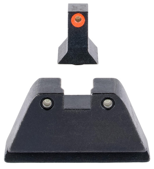 Trijicon GL201C601134 Suppressor/Optic Height Sights Green/Tritium Orange Outline Front Sight-Green/Tritium Black Outline Rear Sight Glock 17/17L/19/22 Standard Frame, Handgun Sight