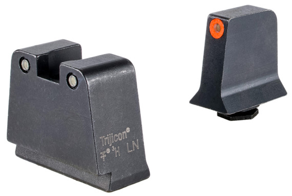 Trijicon GL243C601142 Suppressor/Optic Height Sights Green/Tritium Orange Outline Front Sight-Green/Tritium Black Outline Rear Sight Glock 42/43/43X Slim Frame, Handgun Sight