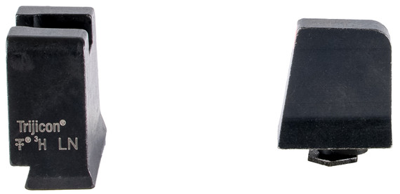 Trijicon GL243C601146 Suppressor/Optic Height Sights Green/Tritium Orange Outline Front Sight-Black/Blank Rear Sight Glock 42/43/43X Slim Frame, Handgun Sight