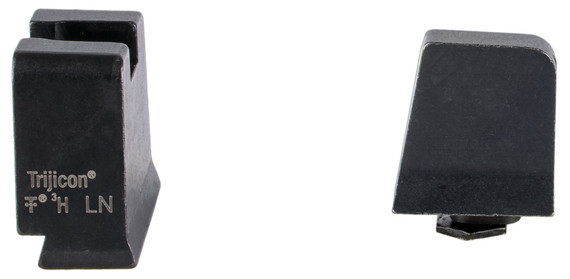 Trijicon GL243C601147 Suppressor/Optic Height Sights Green/Tritium Yellow Outline Front Sight-Black/Blank Rear Sight Glock 42/43/43X Slim Frame, Handgun Sight