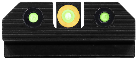 XS Sights GLR201P6N R3D 2.0 Night Sights fits Glock Black | Green Tritium Orange Outline Front Sight Green Tritium Rear Sight