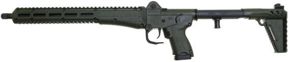 Kel-Tec SUB2K9GLKGRN SUB2000 Gen3 9mm Luger 15+1 16.15 Black Steel Threaded Barrel, Green Pic Rail Aluminum Receiver, M-LOK Handguard, Green Synthetic Fold Stock, Black Poly Grip, Rifle