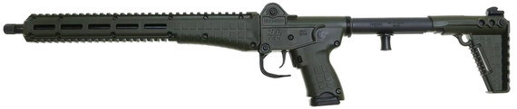 Kel-Tec SUB2K9GLKGRN10 SUB2000 Gen3 9mm Luger 10+1 16.15 Black Steel Threaded Barrel, Green Pic Rail Aluminum Receiver, M-LOK Slots Handguard, Green Synthetic Fold Stock, Black Poly Grip, Rifle