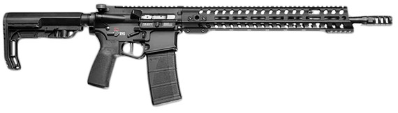 Patriot Ordnance 02039 Renegade + 5.56x45mm NATO 30+1 13.75 Black Anodized Steel Threaded Barrel, Black Cerakote Pic Rail Aluminum Receiver, M-LOK Handguard, 6 Position MFT Minimalist Black Synthetic Stock, MFT Engage Grip, Rifle