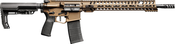 Patriot Ordnance 02040 Renegade + 5.56x45mm NATO 30+1 13.75 Black Anodized Steel Threaded Barrel, Burnt Bronze Cerakote Pic Rail Aluminum Receiver, M-LOK Handguard, 6 Position MFT Minimalist Black Synthetic Stock, MFT Engage Grip, Rifle