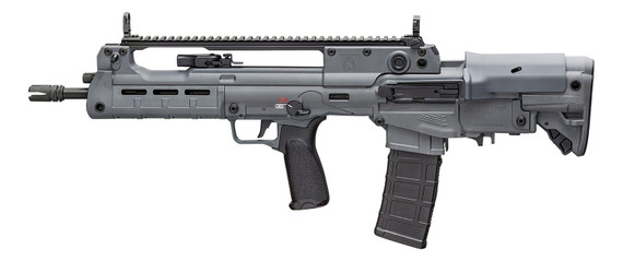 Springfield Armory HL916556Y Hellion Bullpup 5.56x45mm NATO 30+1 16 Black Melonite Steel Barrel, Gray Poly Receiver, Poly M-LOK Handguard, Gray Synthetic Bullpup Adj w/Cheek Riser Stock, Black Bravo Mod 3 Grip, Ambi, Rifle
