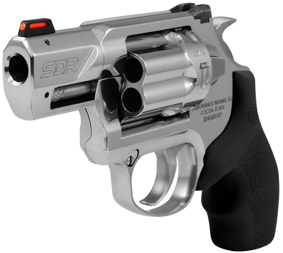 Diamondback DB0700S701 SDR 357 Mag 6rd 2 Polished Stainless Steel Target Crown Barrel, Polished Stainless Steel Cylinder, Stainless Steel Frame, Black Rubber Grip, Revolver