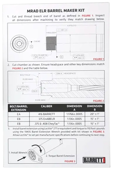 Barrett 19552 Mradelr Barrel Maker Kit 416 Barrett