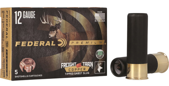 Federal P151FT Premium Freight Train 12Gauge 3 SlugShot 5 Per Box/10 Case, Shotshell Slug Loads