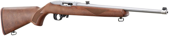 Ruger 31275 10/22 75th Anniversary Sporter 22 LR 10+1 18.50 Satin Stainless Steel Barrel & Receiver, Walnut Fixed Stock, Scope Base Adapter, Rimfire Rifle