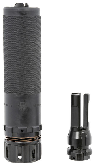 Dead Air SIERRA5KM Sierra-5 Suppressor, 5.56mm 1.50 inD 1/2 in-28 tpi Thread Pattern Made of Stellite Baffles & Stainless Steel Tube with Black Cerakote Finish Includes KeyMo Flash Hider & Mount
