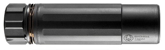 Dead Air SMK762 Sandman K Suppressor, 30 Cal (7.62mm), Rated Up To 300 RUM, 5.40 in L, Black Stainless Steel, 5/8 in-24 tpi QD KeyMo Muzzle Brake