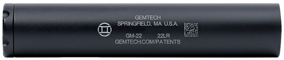 Gemtech 12127 GM-22 Suppressor, 22 LR 5 in 1 in 1/2 inx28 tpi Black Cerakote Aluminum