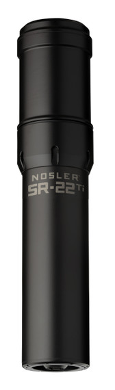 Nosler SR-22TI Suppressor, 22 Cal, 1.74 in, Black, Titanium, 1/2 in 28 tpi Thread Pattern, 90625