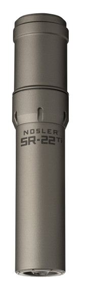Nosler SR-22TI Suppressor, 22 Cal, 1.74 in, Gray, Titanium, 1/2 in 28 tpi Thread Pattern, 90628