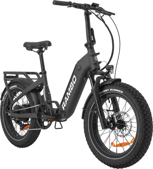 Rambo Bikes RANBK Ranger Folding Matte Black 750W Rambo Hub Motor Motor Up to 30MPH Speed
