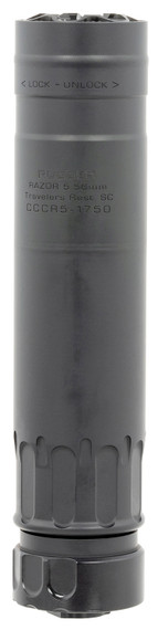 Rugged Suppressors Razor556, 22 Cal (5.56mm), 6.40 in L Black Stainless Steel, Includes 1/2 in-28 M2 QD Brake, RZ556