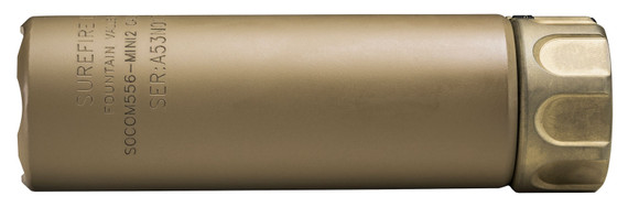 Surefire SOCOM556-MINI2 Suppressor, 5.56 NATO, 5", Alloy/Stainless, FDE, Fast-Attach, SOCOM556-MINI2-DE