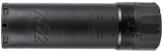 Sig Sauer SLH Compact Suppressor, 7.62 NATO, 1.67 in D 5.24 in L Black Titanium QD Mount, SLH762TICQD