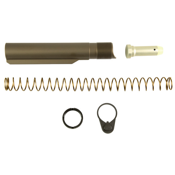 Aero Precision, Enhanced Carbine Buffer Kit, Buffer Tube Complete Assembly, Anodized Finish, Kodiak Brown, Fits AR10