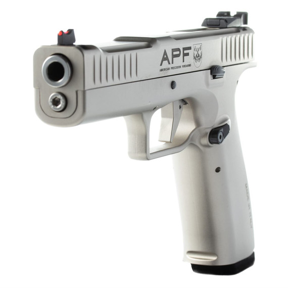 American Precision Firearms Strike One, Ergal Pro, Semi-auto, Striker Fired, Full Size, Aluminum Frame Pistol, 9MM, 5 in Barrel, No Manual Safety, Matte Finish, Silver, Fiber Optic Front Sight with Ad