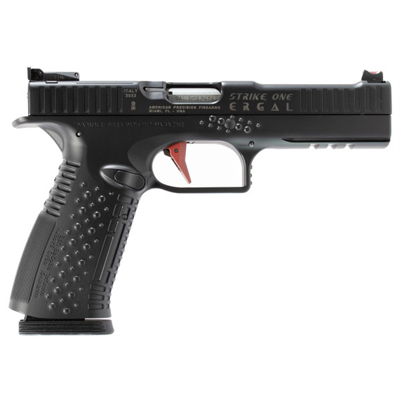 American Precision Firearms Strike One, Ergal, Semi-auto, Striker Fired, Full Size, Aluminum Frame Pistol, 9MM, 5 in Barrel, No Manual Safety, Matte Finish, Black, Fiber Optic Front Sight with Adjusta