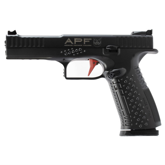 American Precision Firearms Strike One, Ergal, Semi-auto, Striker Fired, Full Size, Aluminum Frame Pistol, 9MM, 5 in Barrel, No Manual Safety, Matte Finish, Black, Fiber Optic Front Sight with Adjusta