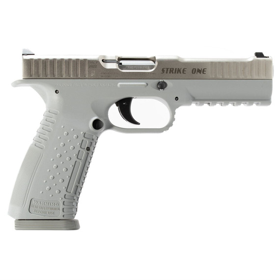 American Precision Firearms Strike One, Semi-auto, Striker Fired, Full Size, Polymer Frame Pistol, 9MM, 5 in Barrel, No Manual Safety, Cerakote Finish, Silver, 10 Rounds, 2 Mags AFS1-9-SL-10