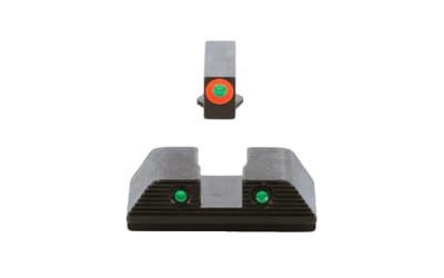 AmeriGlo Trooper, Night Sight, For Walther PDP, Green Front with Orange Outline, Green with Black Outline Rear, Matte Finish, Black WA-816