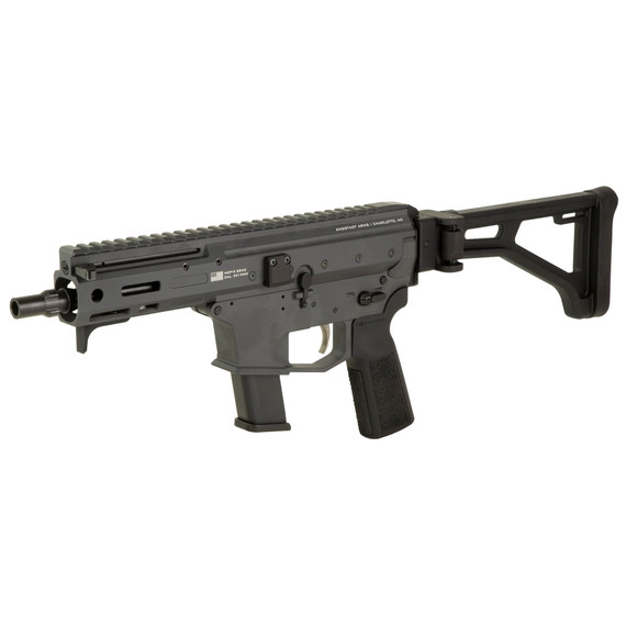 Angstadt Arms MDP-9, Generation 2, Semi-auto, Short Barreled Rifle, 9MM, 6 in Barrel, Cerakote Finish, Sniper Gray, 3 Lug Muzzle Device, Manual Safety, Folding 1913 Stock, 27 Rounds, 2 Magpul Glock PMAG Mags AAMDP29FS6