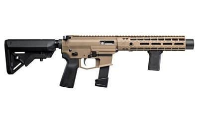 Angstadt Arms Vanquish-9, Semi-auto, Integrally Suppressed, Short Barreled Rifle, 9MM, 10.5 in Precision Porte d Barrel, Cerakote Finish, Flat Dark Earth, B5 Systems Bravo Stock, B5 Grip, BCM Mod3 Ver