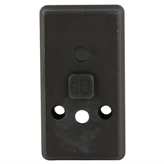 Arisaka Defense Optic Plate, Tall Height, Anodized Finish, Black, Fits Arisaka Offset Optic Mount, For Leupold Delta Point Pro, JPoint, Shield RMS, RMSc, Swampfox Sentinel, SIG Romeo Zero, Crimson Trace CT RAD Micro/Micro Pro, Eotech EFLX OOM-P10