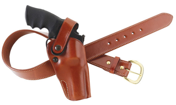 Galco DAO106 DAO OWB Tan Leather Belt Slide Fits S&W L Frame Fits 6 in Barrel Right Hand, Holster